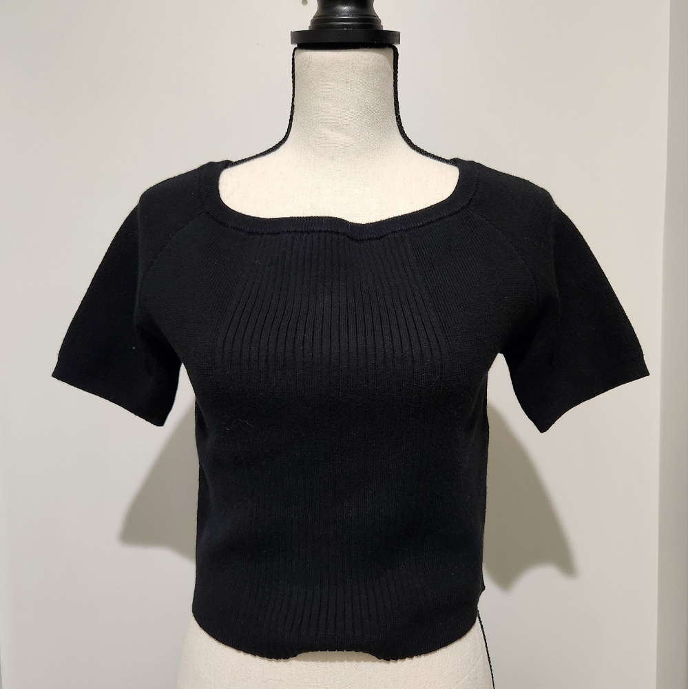 Victor Glemaud black cropped sweater Size XL